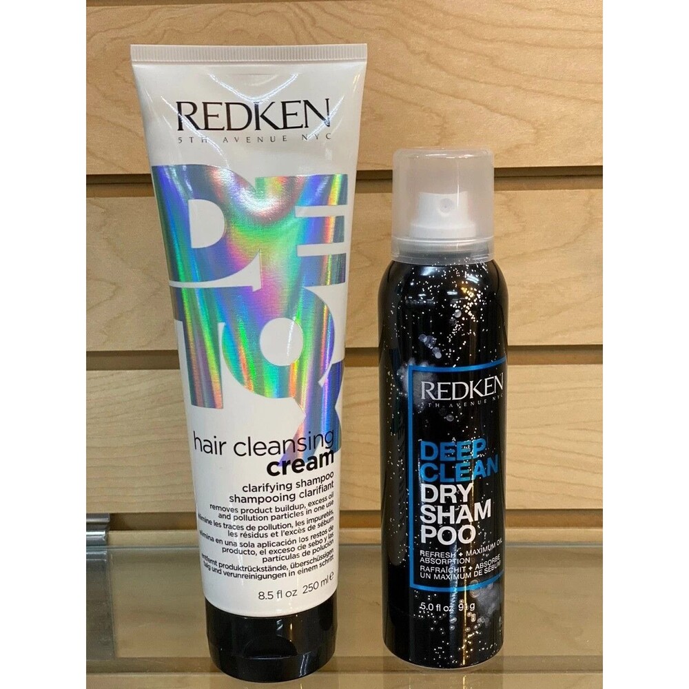 Redken Hair Cleansing Cream Clarifying Shampoo 8 oz & CLEAN Dry Shampoo Duo
